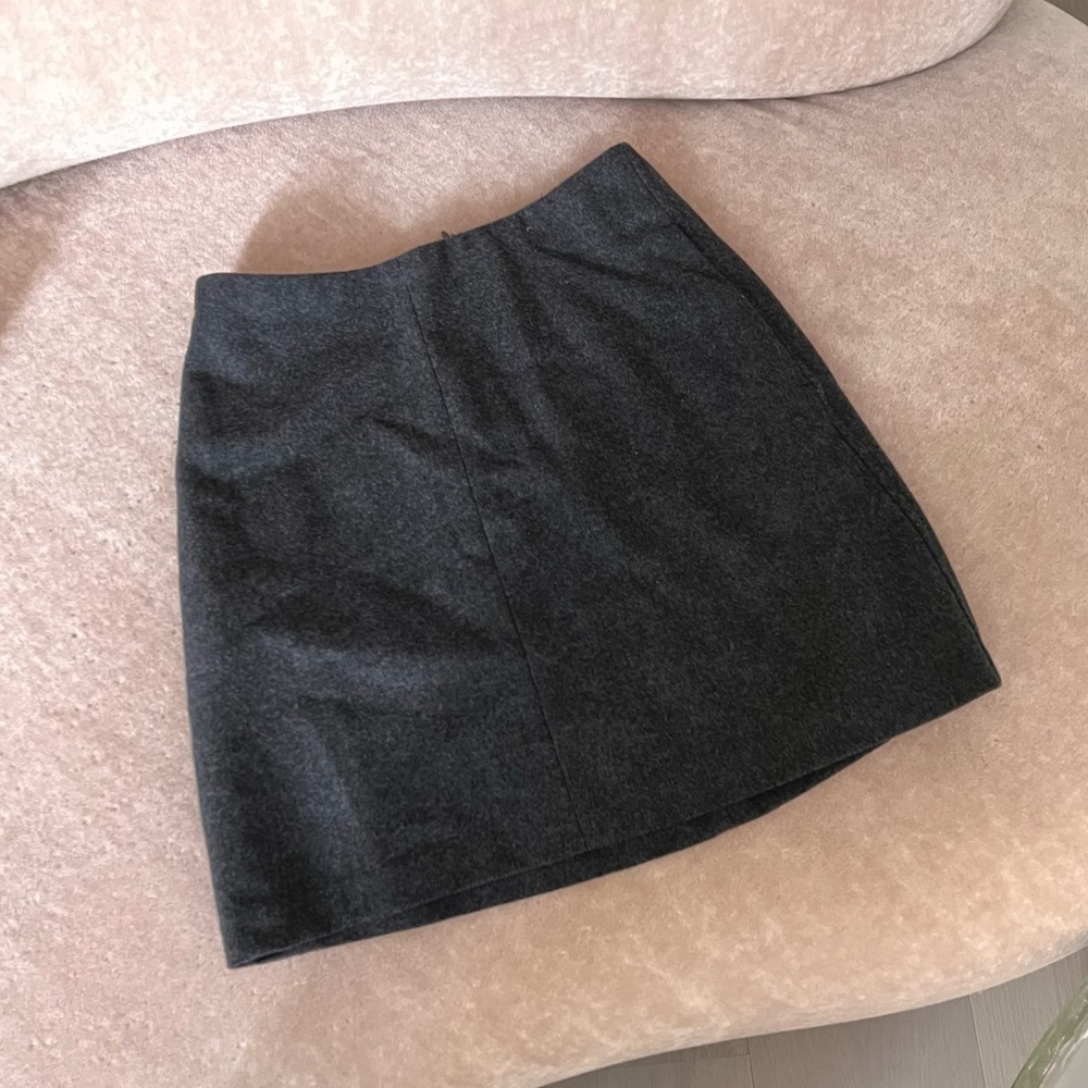 Aritzia Grey Wool Mini Skirt